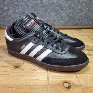 Adidas Samba Mens 7.5 Shoes Black Leather Sneakers‎ Soccer Casual Gym Trainers